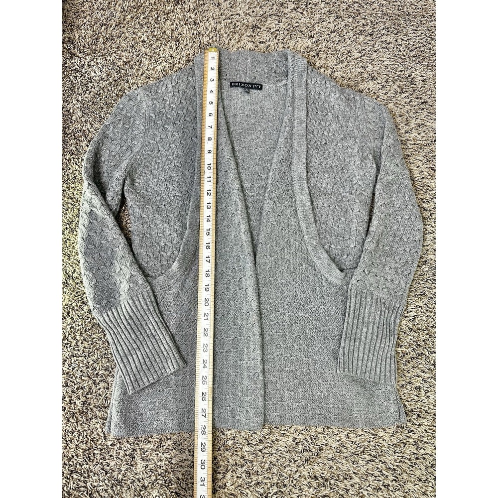 Brixon Ivy Lawley Cable Knit Women's Size Medium Open Cardigan Grey - Picture 2 of 5